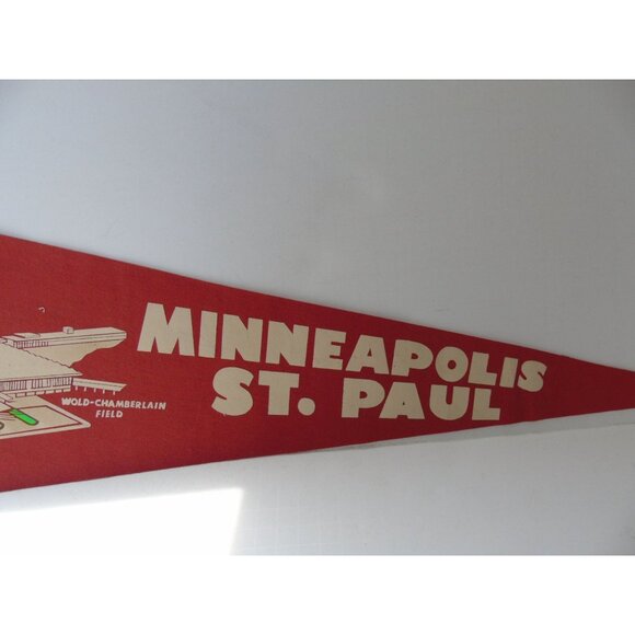 Vtg 1940's Wold Chamberlain Field Pennant St. Paul Minneapolis Felt Wall Decor - Picture 6 of 8